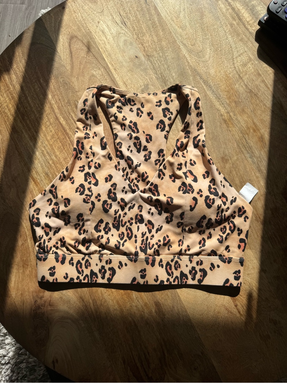Fabletics Leopard Print Sports Bra - Tan, Black, Brown